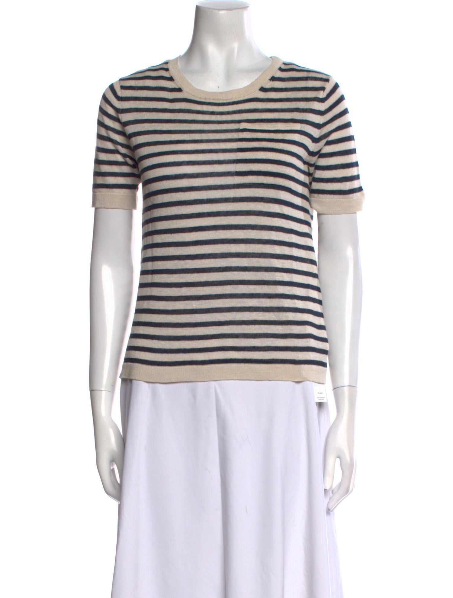 'S Max Mara Linen Striped T-Shirt w/ Tags