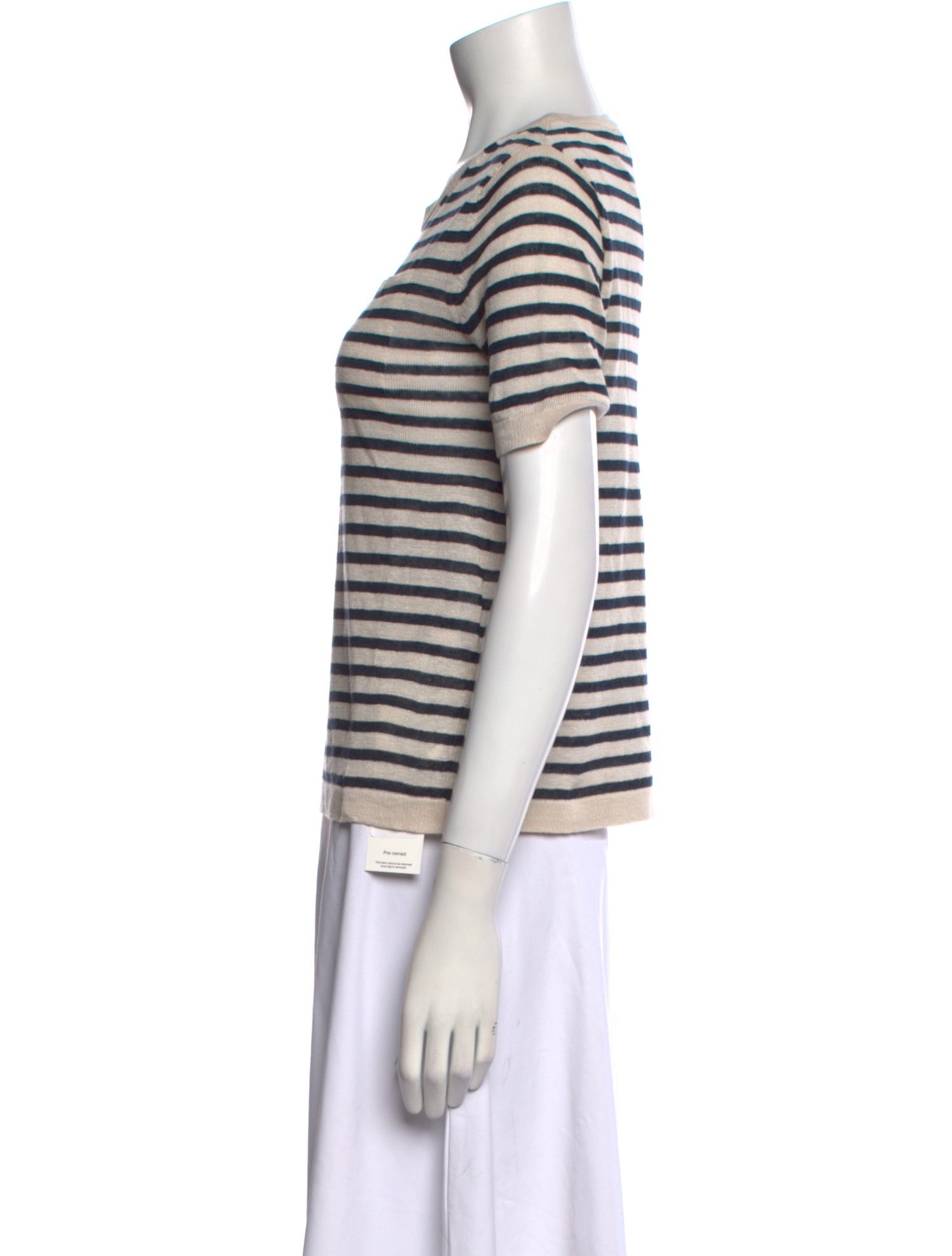 'S Max Mara Linen Striped T-Shirt w/ Tags