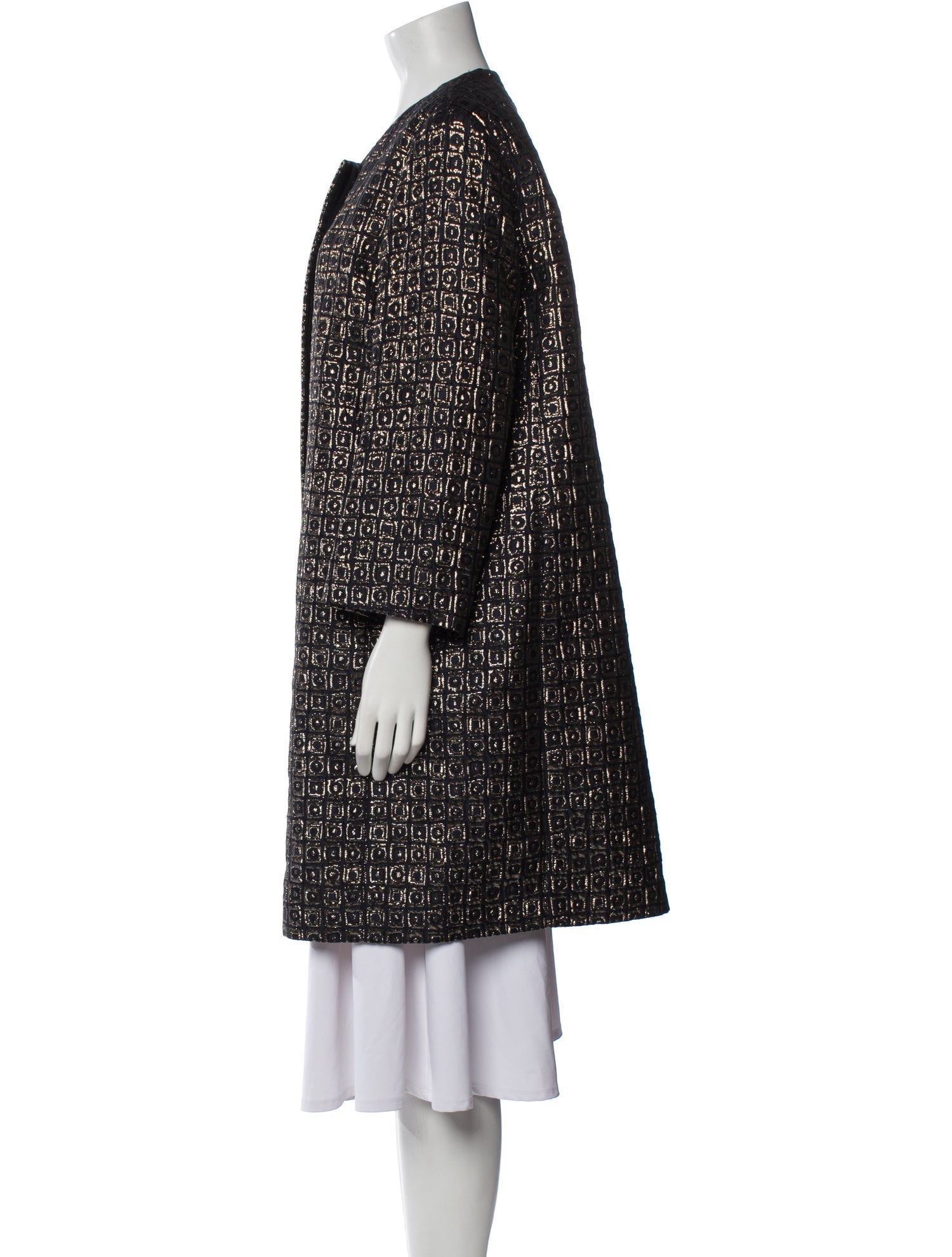 'S Max Mara Tweed Pattern Coat