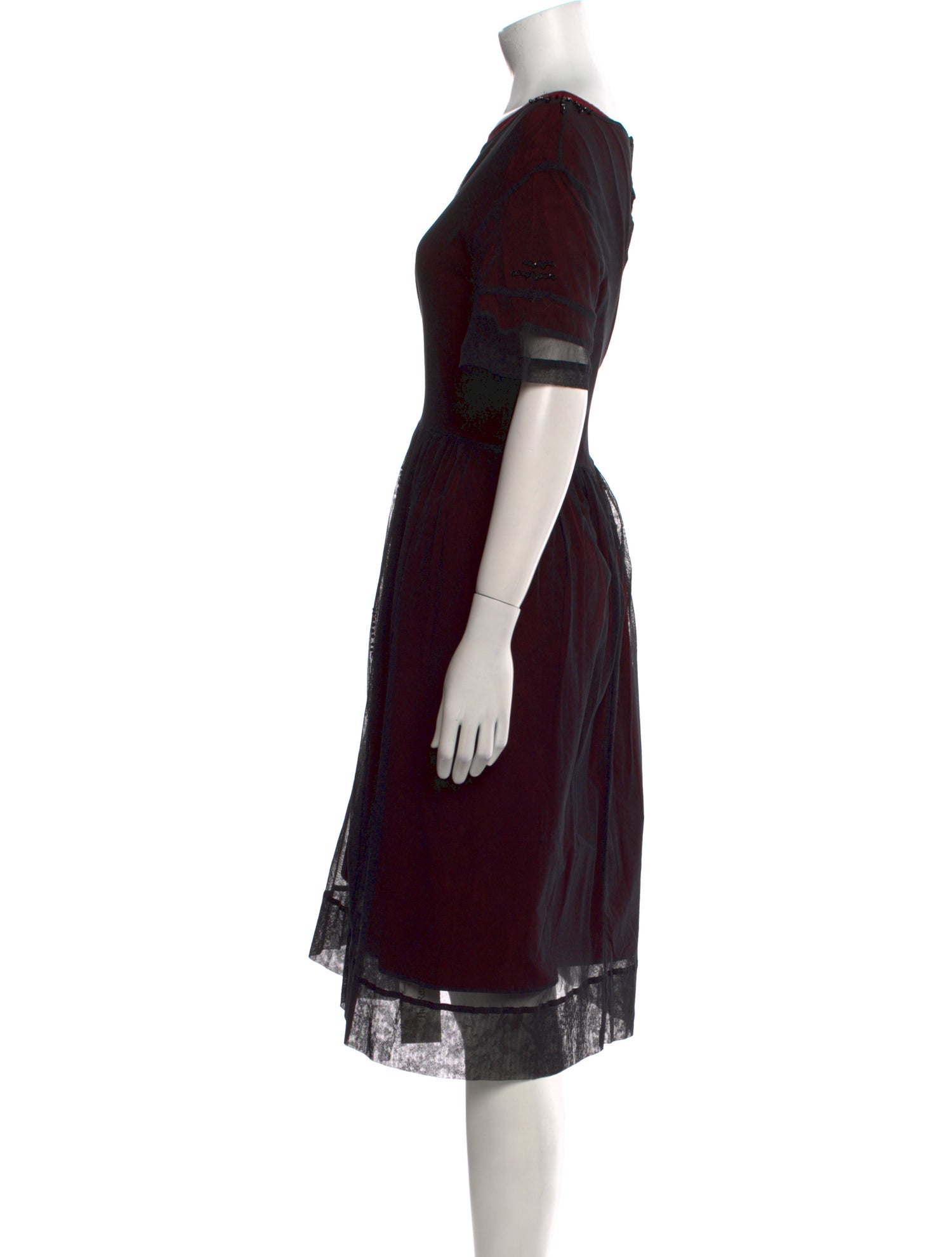 'S Max Mara Bateau Neckline Midi Length Dress