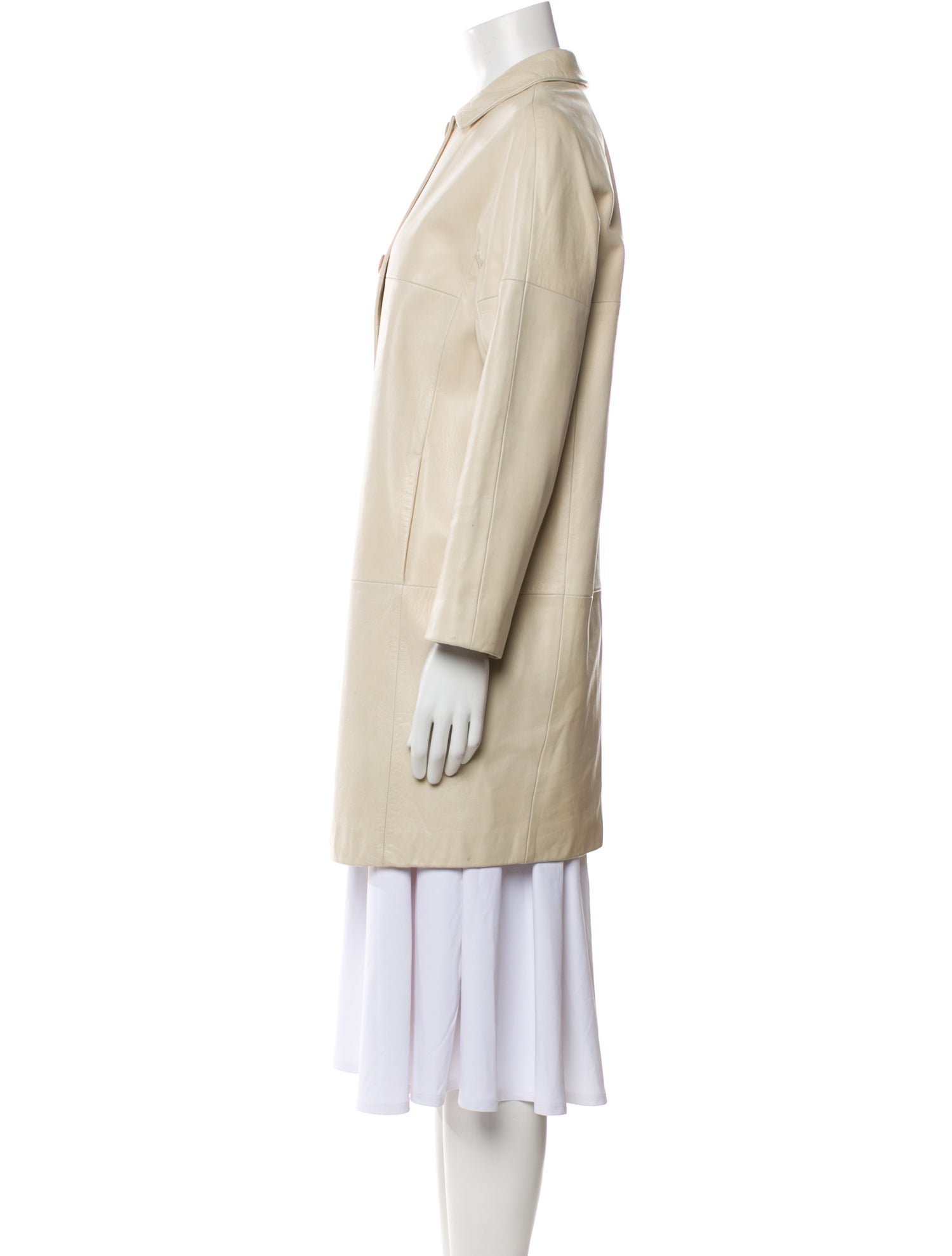 'S Max Mara Lamb Leather Trench Coat