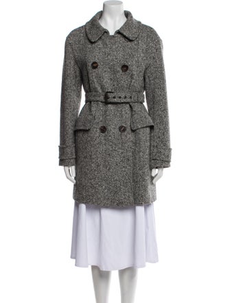 'S Max Mara Virgin Wool Tweed Pattern Peacoat