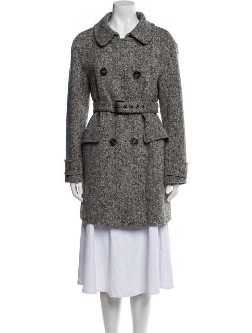 'S Max Mara Virgin Wool Tweed Pattern Peacoat