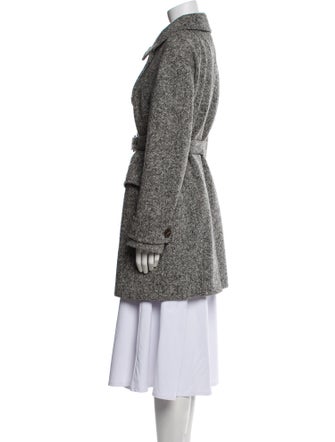 'S Max Mara Virgin Wool Tweed Pattern Peacoat