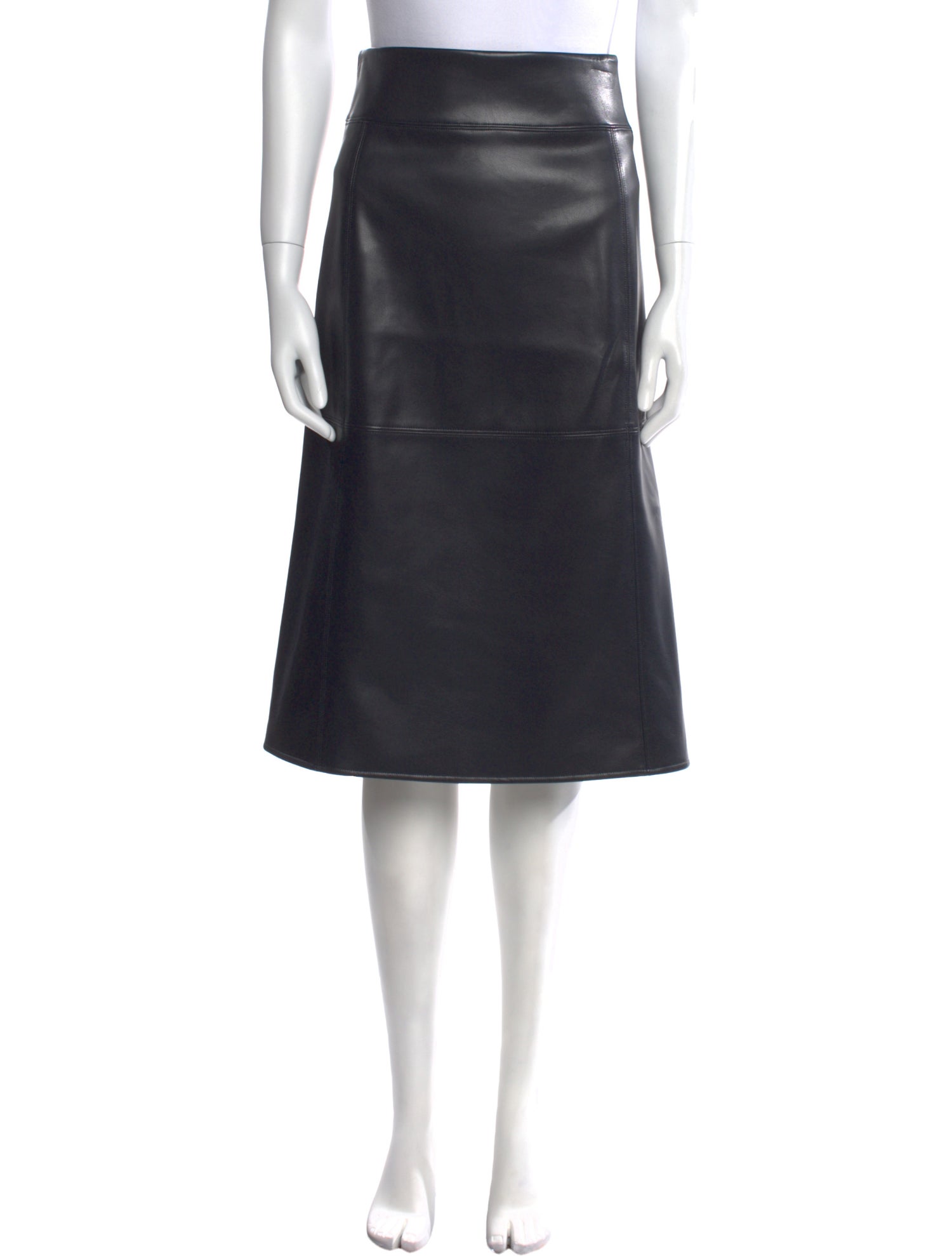 'S Max Mara Leather Knee-Length Skirt