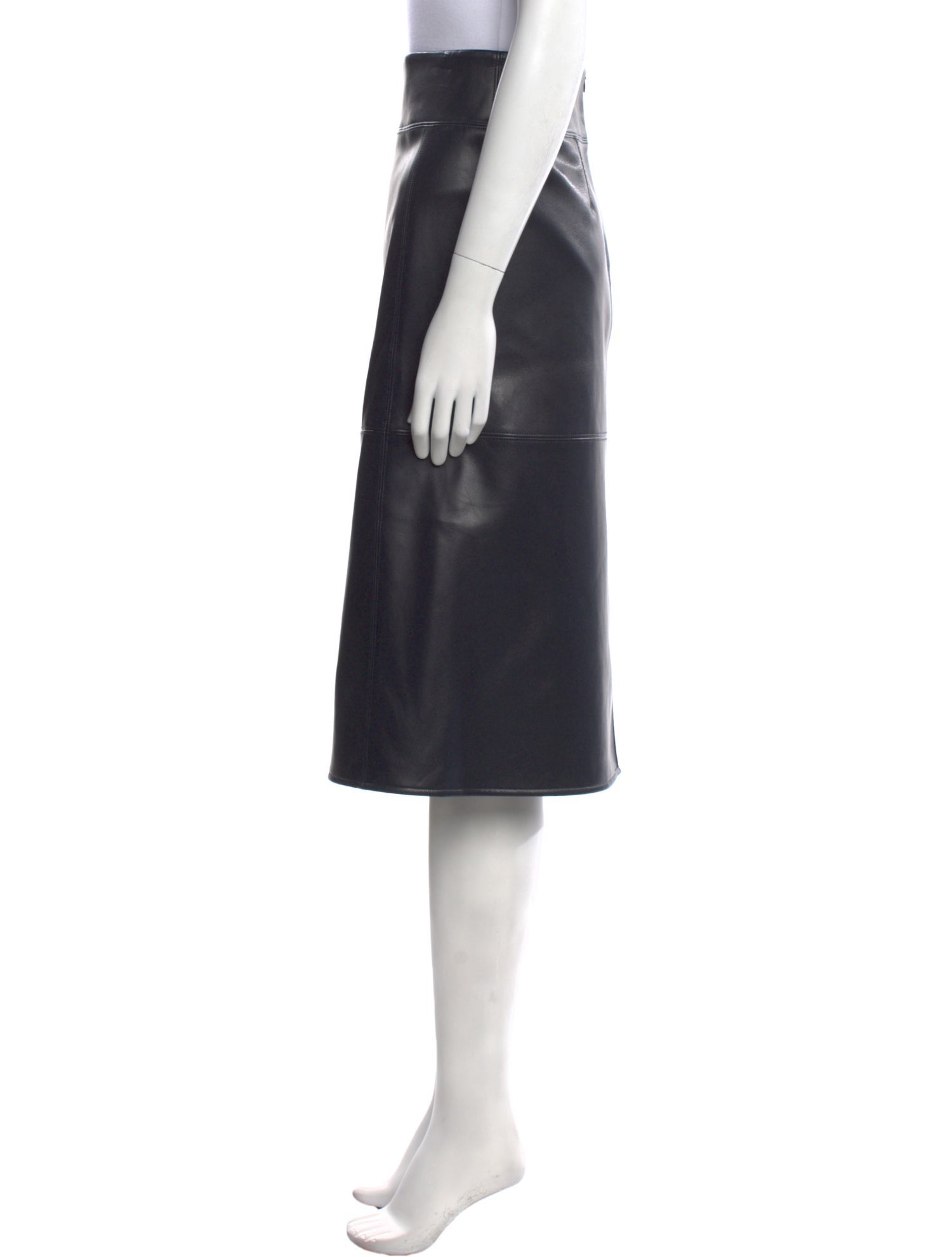 'S Max Mara Leather Knee-Length Skirt