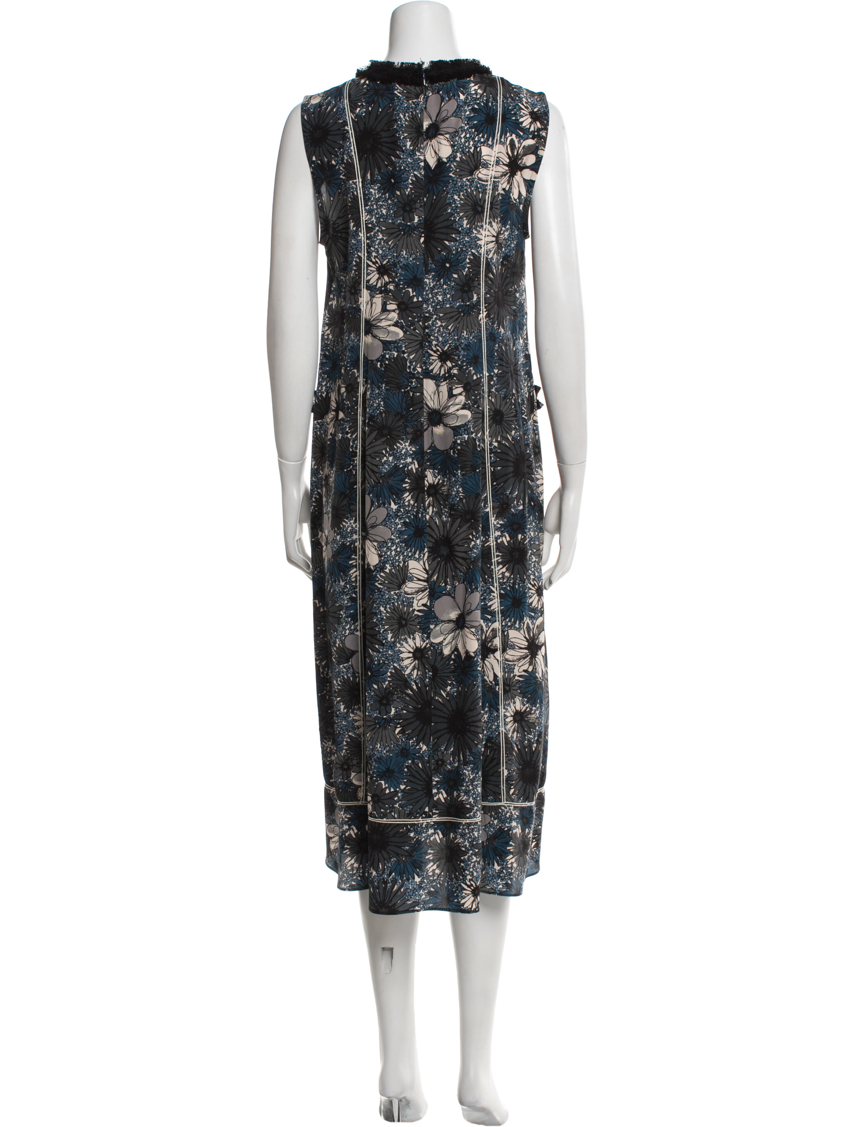 'S Max Mara Floral Print Midi Length Dress