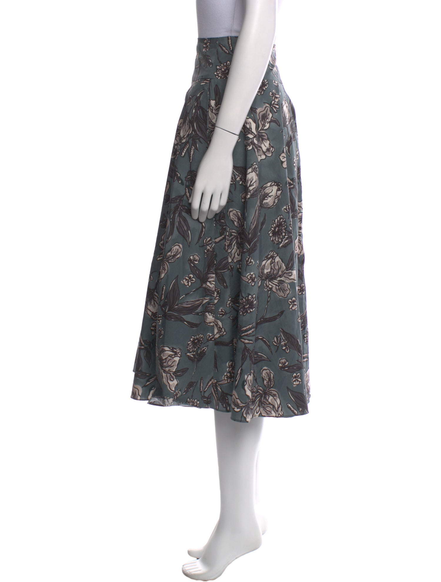 'S Max Mara Floral Print Midi Length Skirt