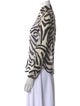 'S Max Mara Animal Print Mock Neck Button-Up Top