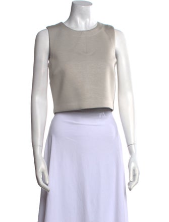 'S Max Mara Crew Neck Sleeveless Crop Top