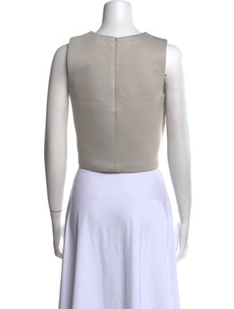 'S Max Mara Crew Neck Sleeveless Crop Top