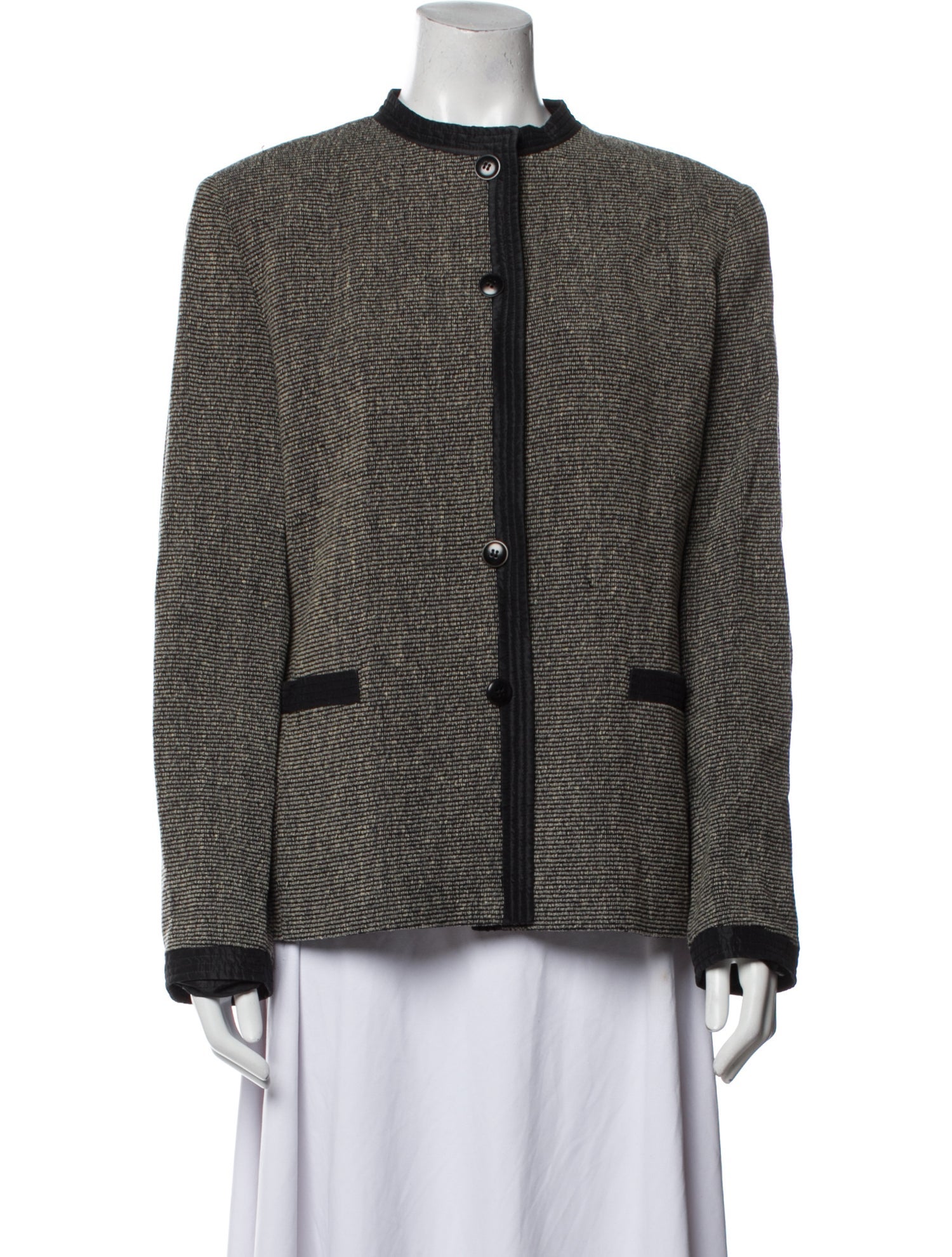 'S Max Mara Wool Tweed Pattern Jacket