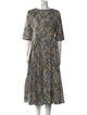 'S Max Mara Paisley Print Midi Length Dress