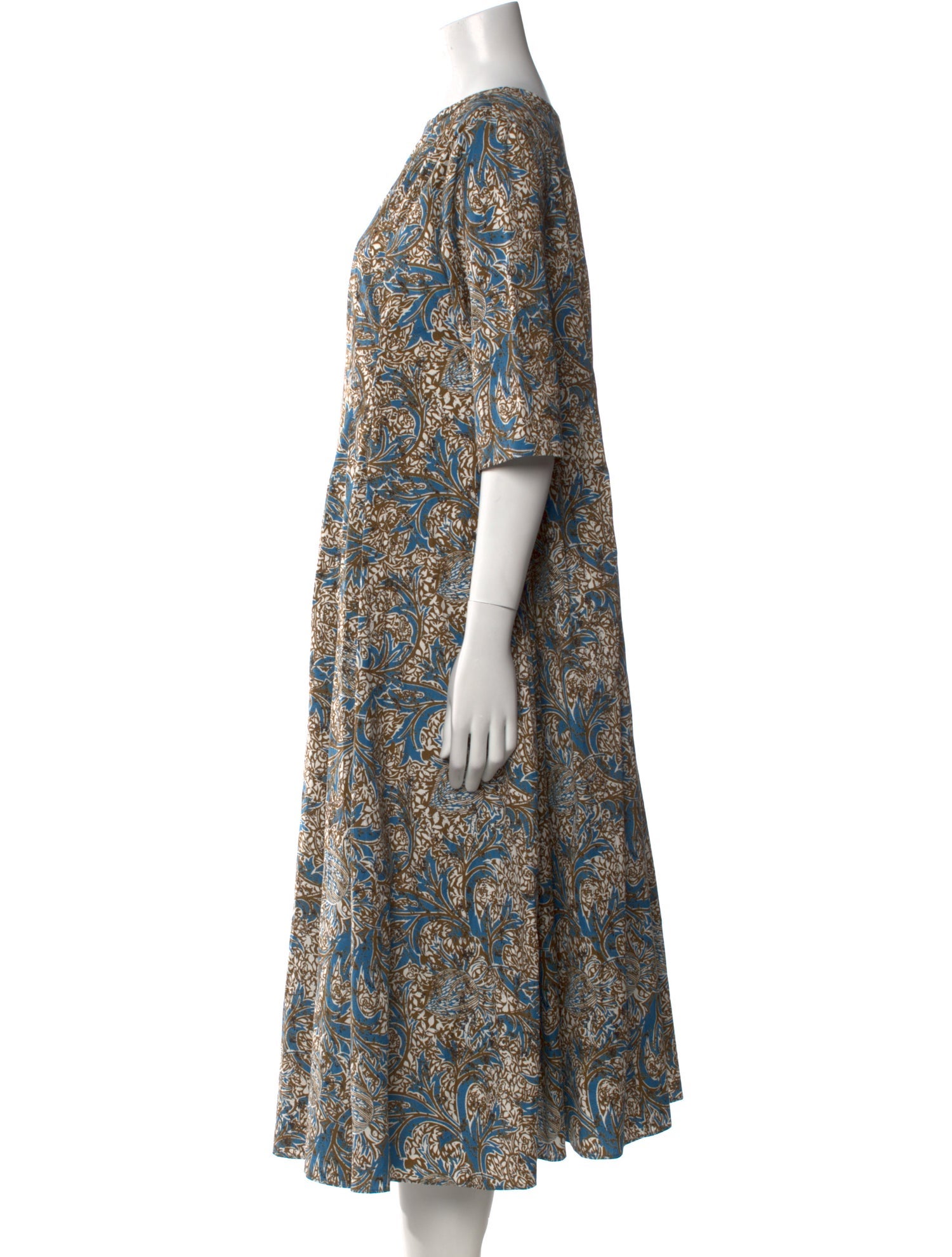 'S Max Mara Paisley Print Midi Length Dress