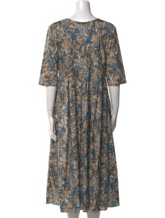 'S Max Mara Paisley Print Midi Length Dress