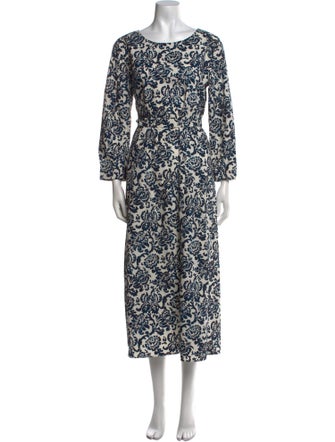 'S Max Mara Floral Print Long Dress