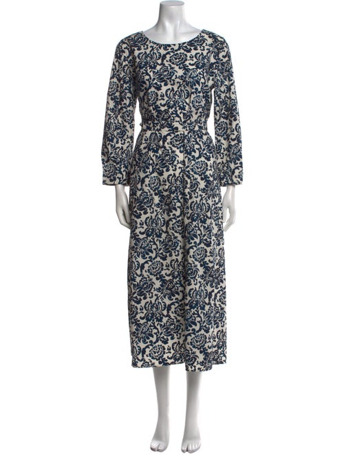 'S Max Mara Floral Print Long Dress