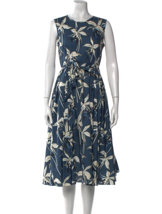 'S Max Mara Floral Print Midi Length Dress