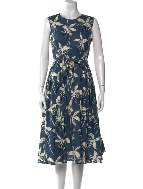 'S Max Mara Floral Print Midi Length Dress
