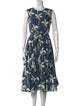 'S Max Mara Floral Print Midi Length Dress