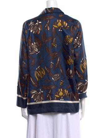 'S Max Mara Silk Printed Button-Up Top