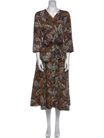 'S Max Mara Printed Midi Length Dress