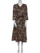 'S Max Mara Printed Midi Length Dress