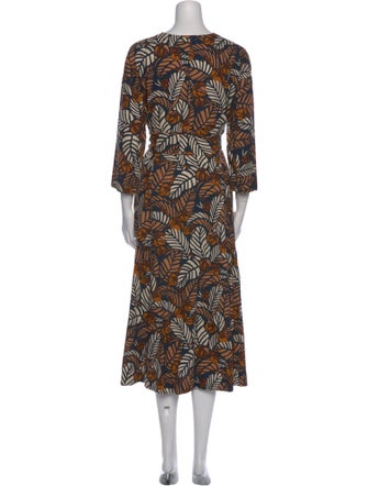 'S Max Mara Printed Midi Length Dress