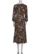 'S Max Mara Printed Midi Length Dress