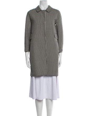 'S Max Mara Virgin Wool Plaid Print Evening Jacket