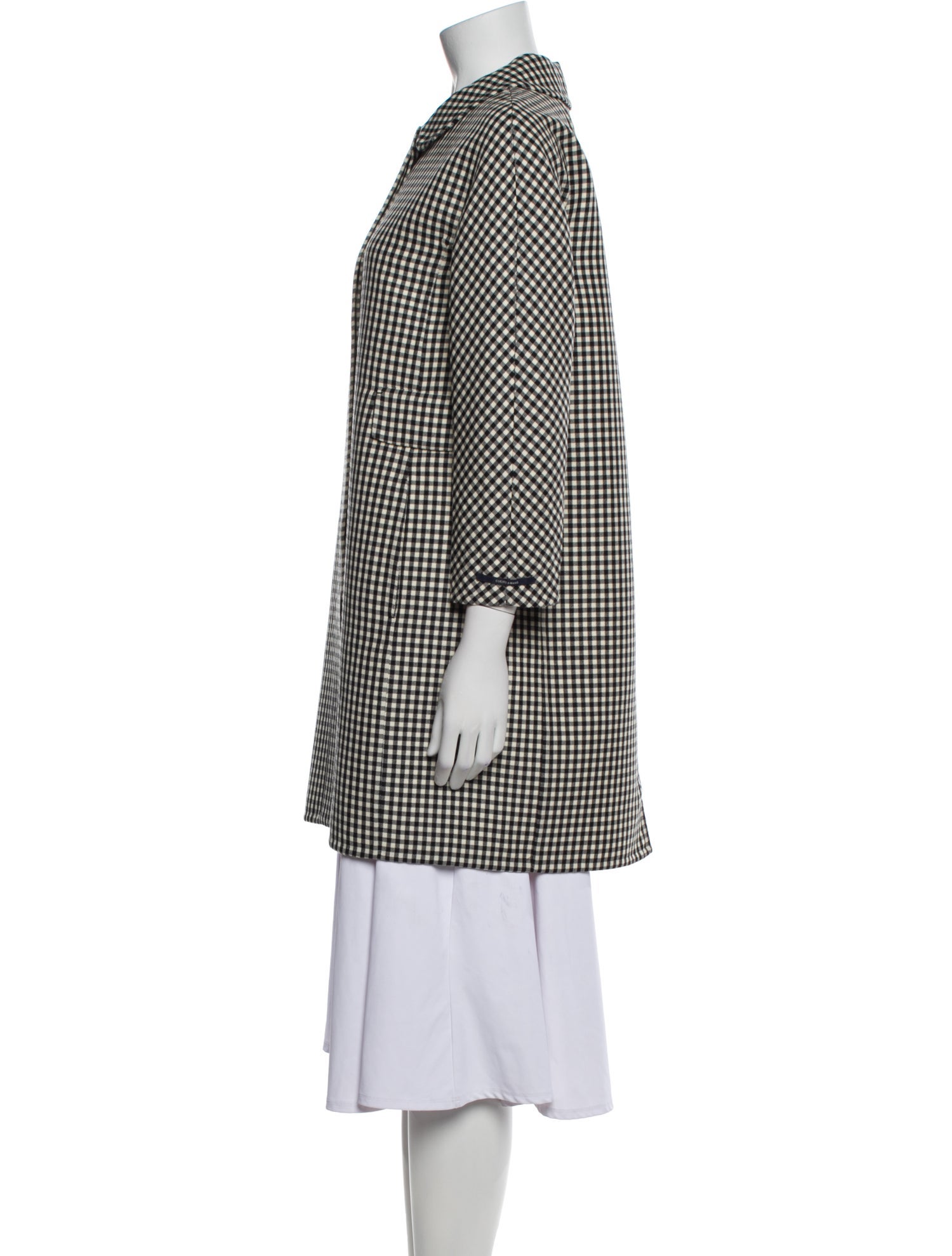 'S Max Mara Virgin Wool Plaid Print Evening Jacket