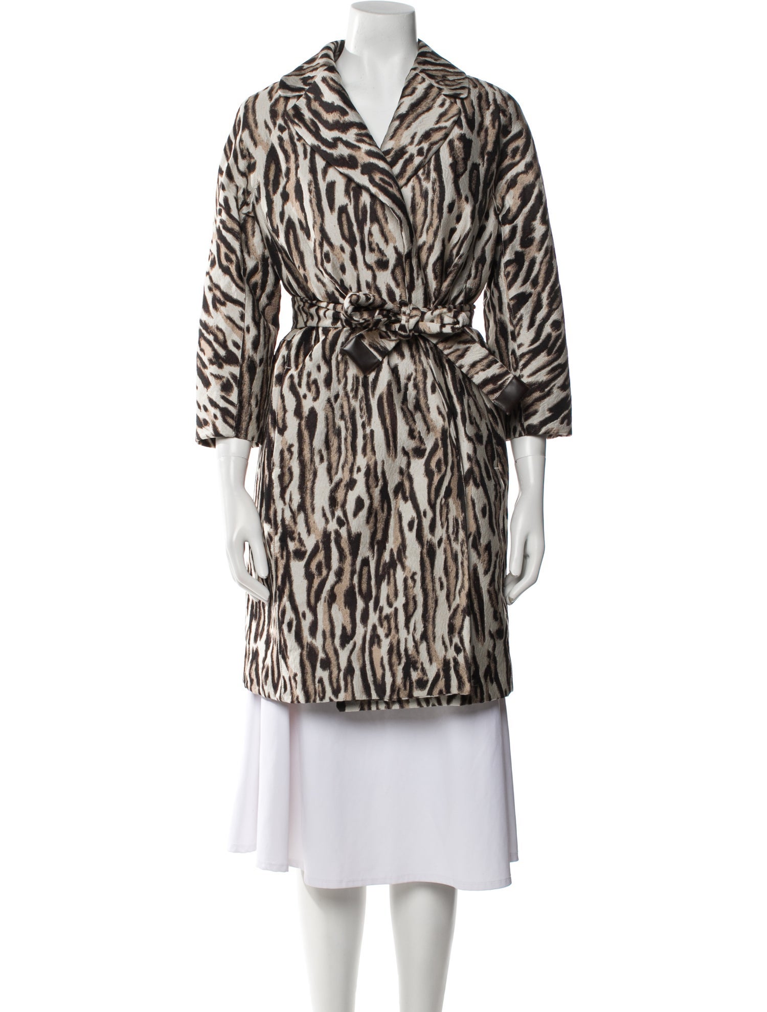 'S Max Mara Animal Print Trench Coat w/ Tags