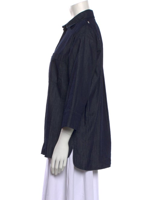 'S Max Mara Three-Quarter Sleeve Button-Up Top