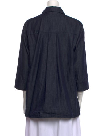 'S Max Mara Three-Quarter Sleeve Button-Up Top