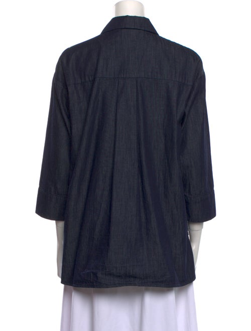'S Max Mara Three-Quarter Sleeve Button-Up Top