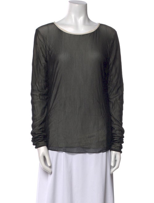 'S Max Mara Scoop Neck Long Sleeve Top
