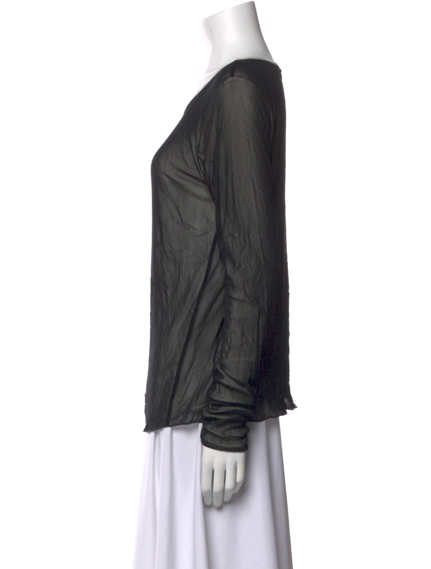 'S Max Mara Scoop Neck Long Sleeve Top