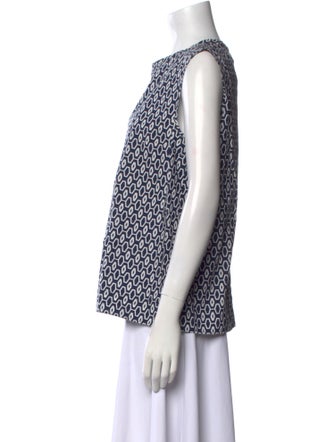 'S Max Mara Printed Crew Neck Blouse