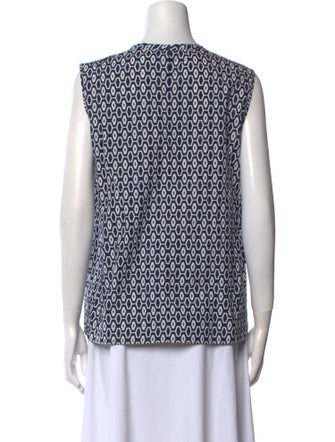 'S Max Mara Printed Crew Neck Blouse