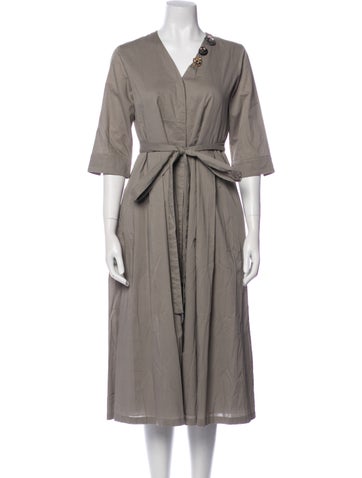 'S Max Mara Dresses V-Neck Midi Length Dress S
