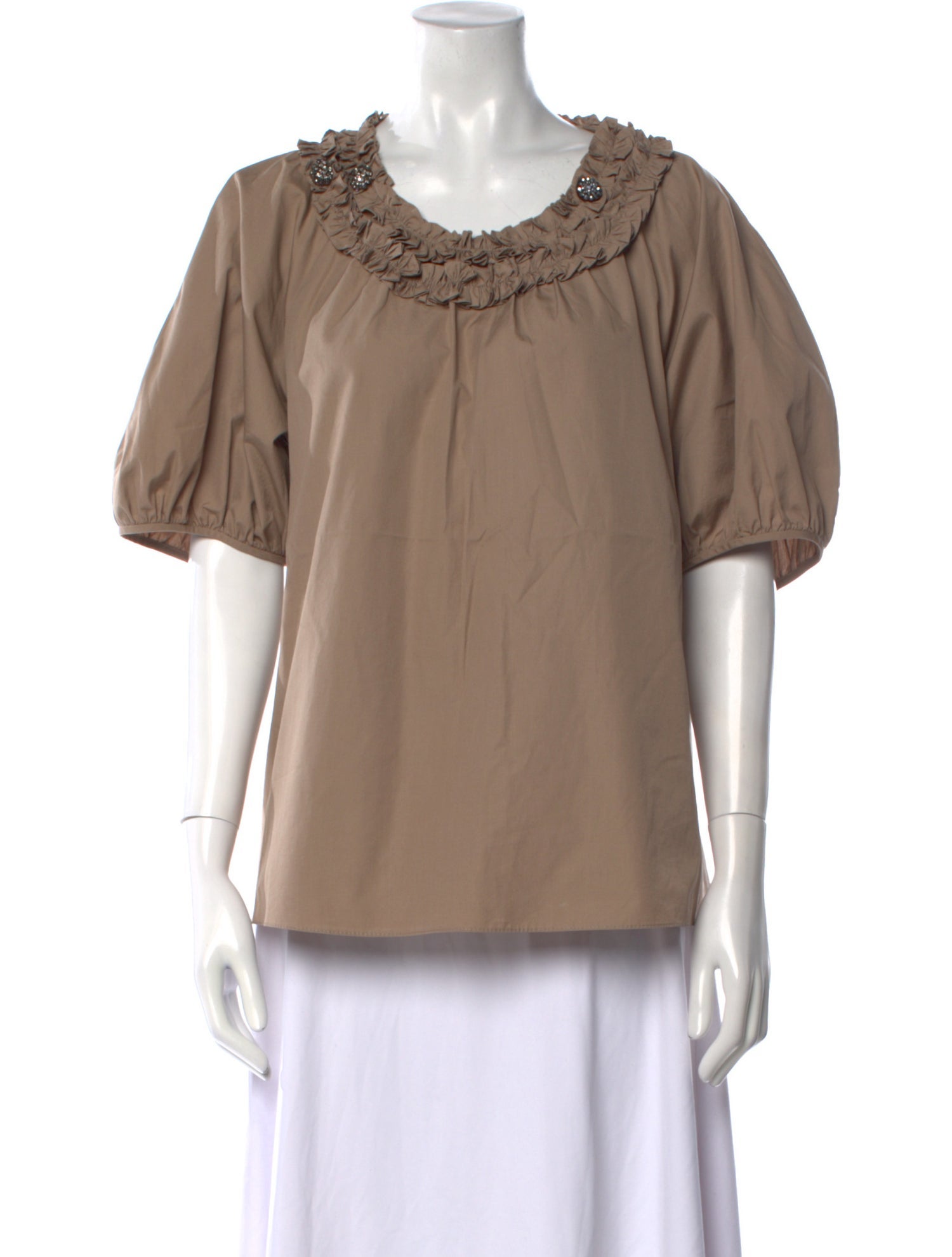 'S Max Mara Scoop Neck Short Sleeve Blouse
