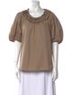 'S Max Mara Scoop Neck Short Sleeve Blouse
