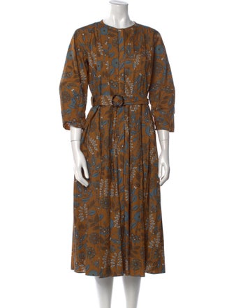 'S Max Mara Printed Midi Length Dress