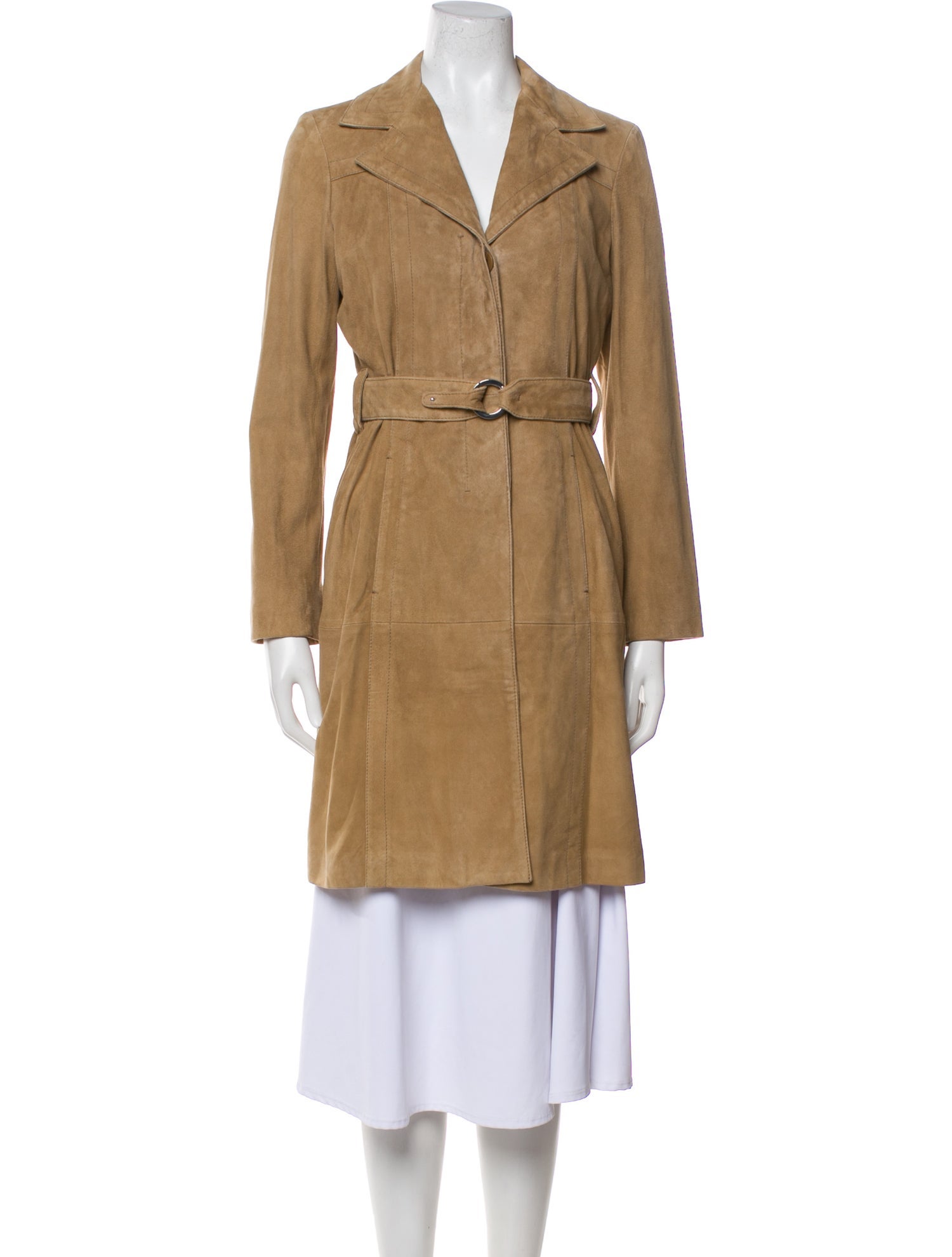 'S Max Mara Goat Leather Trench Coat