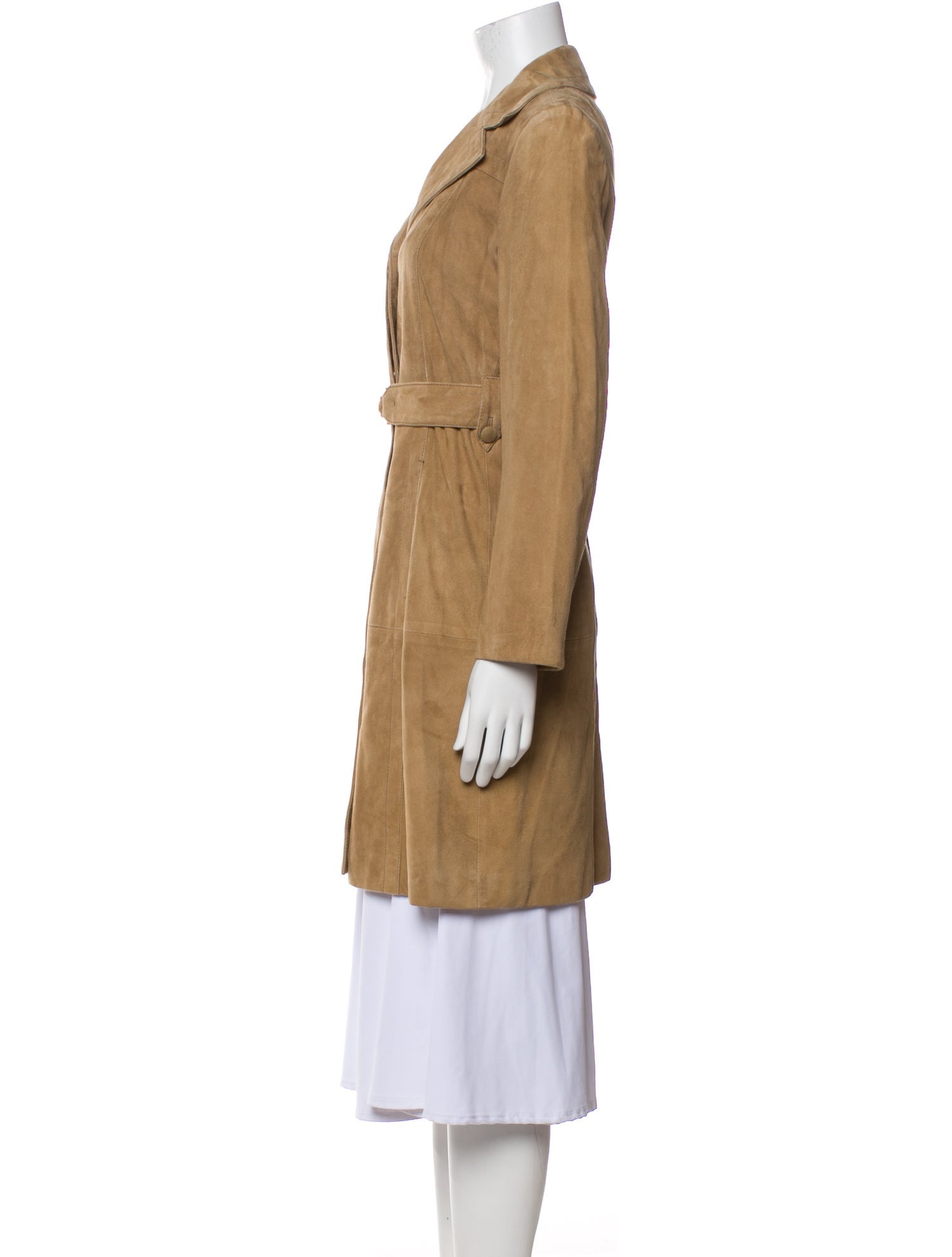 'S Max Mara Goat Leather Trench Coat