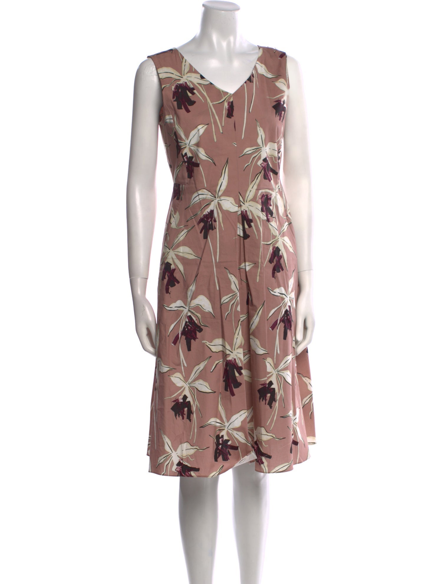 'S Max Mara Floral Print Knee-Length Dress