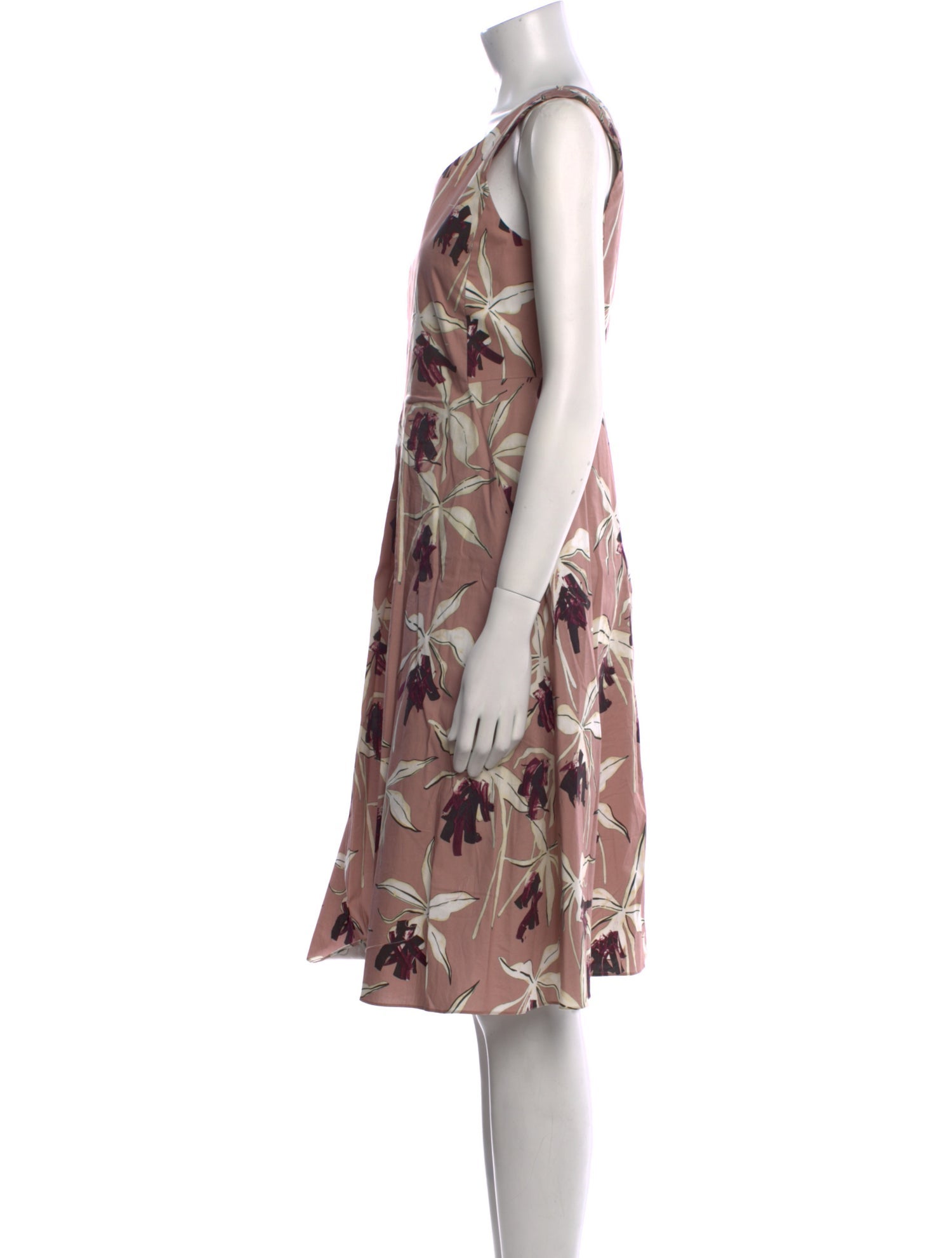 'S Max Mara Floral Print Knee-Length Dress