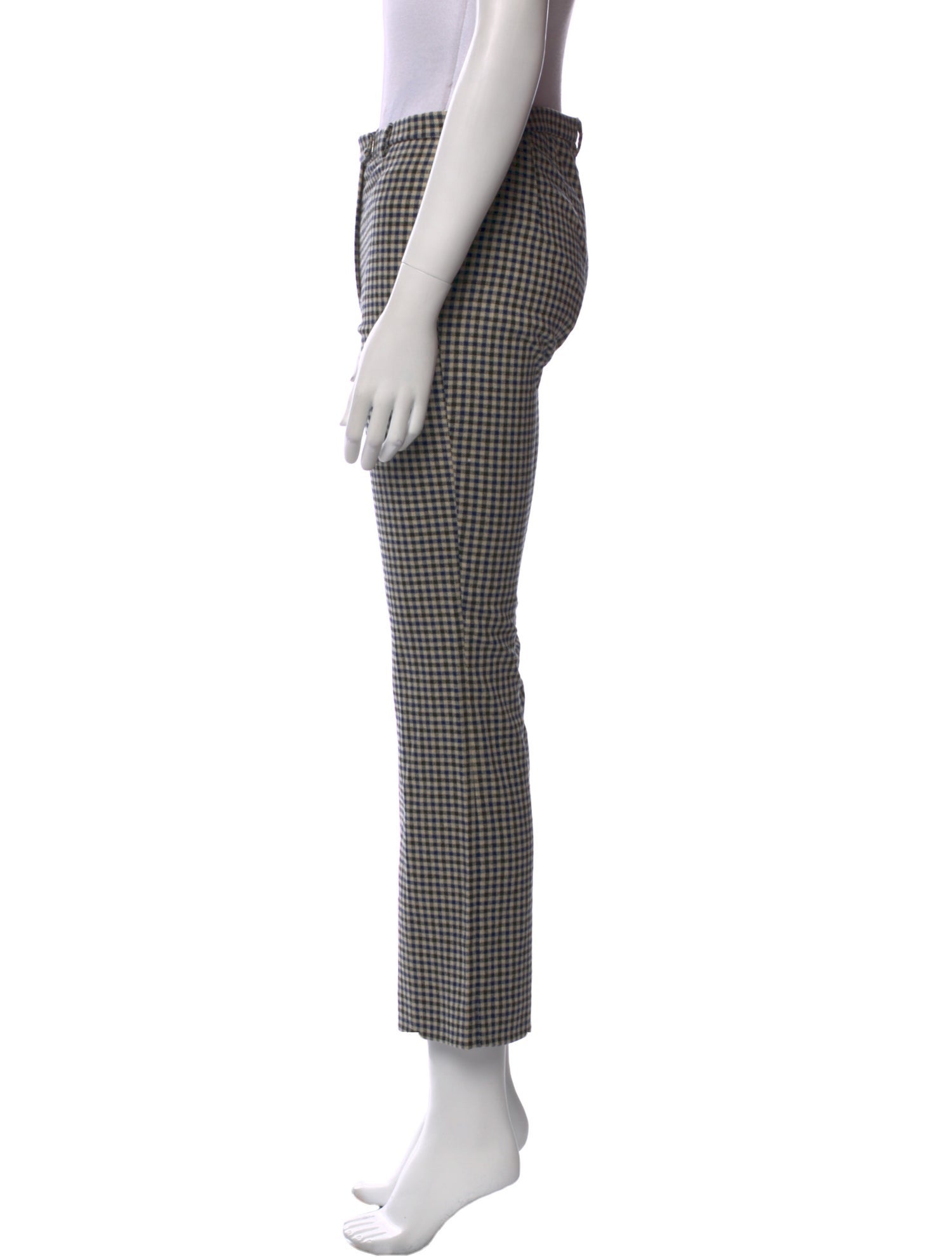 'S Max Mara Plaid Print Straight Leg Pants