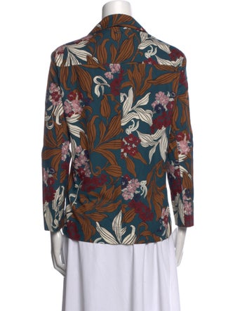 'S Max Mara Printed Long Sleeve Button-Up Top