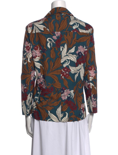 'S Max Mara Printed Long Sleeve Button-Up Top